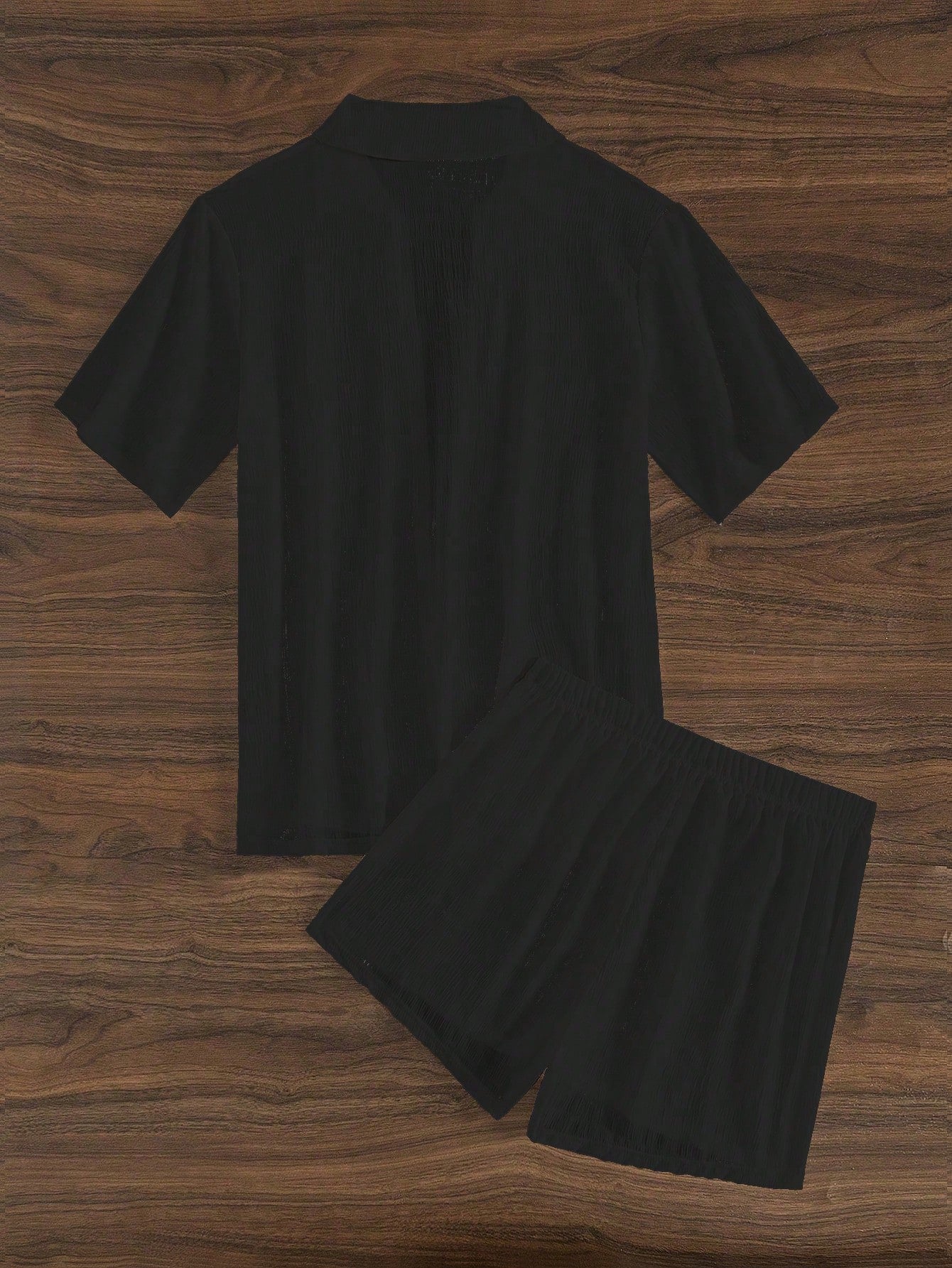 Swim Basics 2 peças/Conjunto Top de Manga Curta e Shorts de Cor Sólida e Lisa, para Férias, Praia de Verão