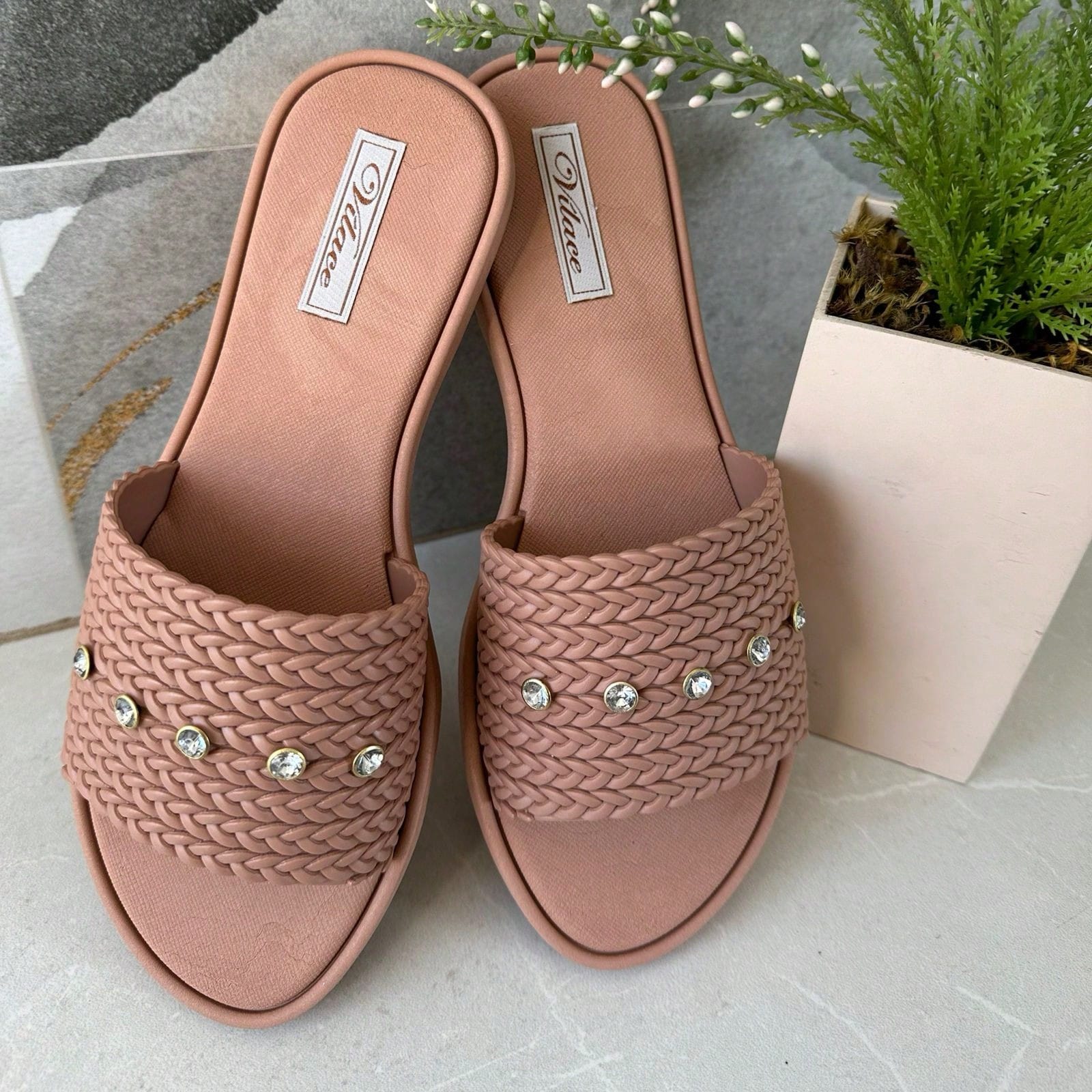 Rasteira Rasteirinha Feminina Slide Strass Confortavel