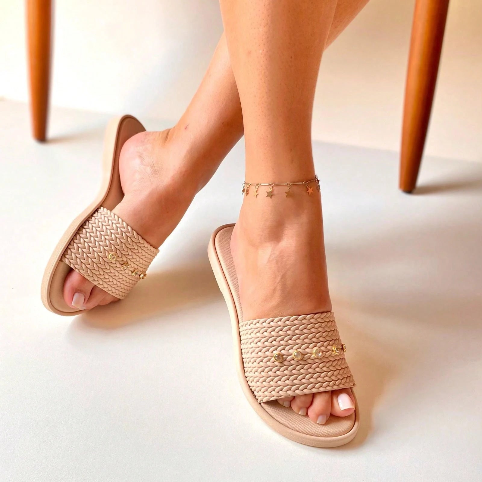 Rasteira Rasteirinha Feminina Slide Strass Confortavel