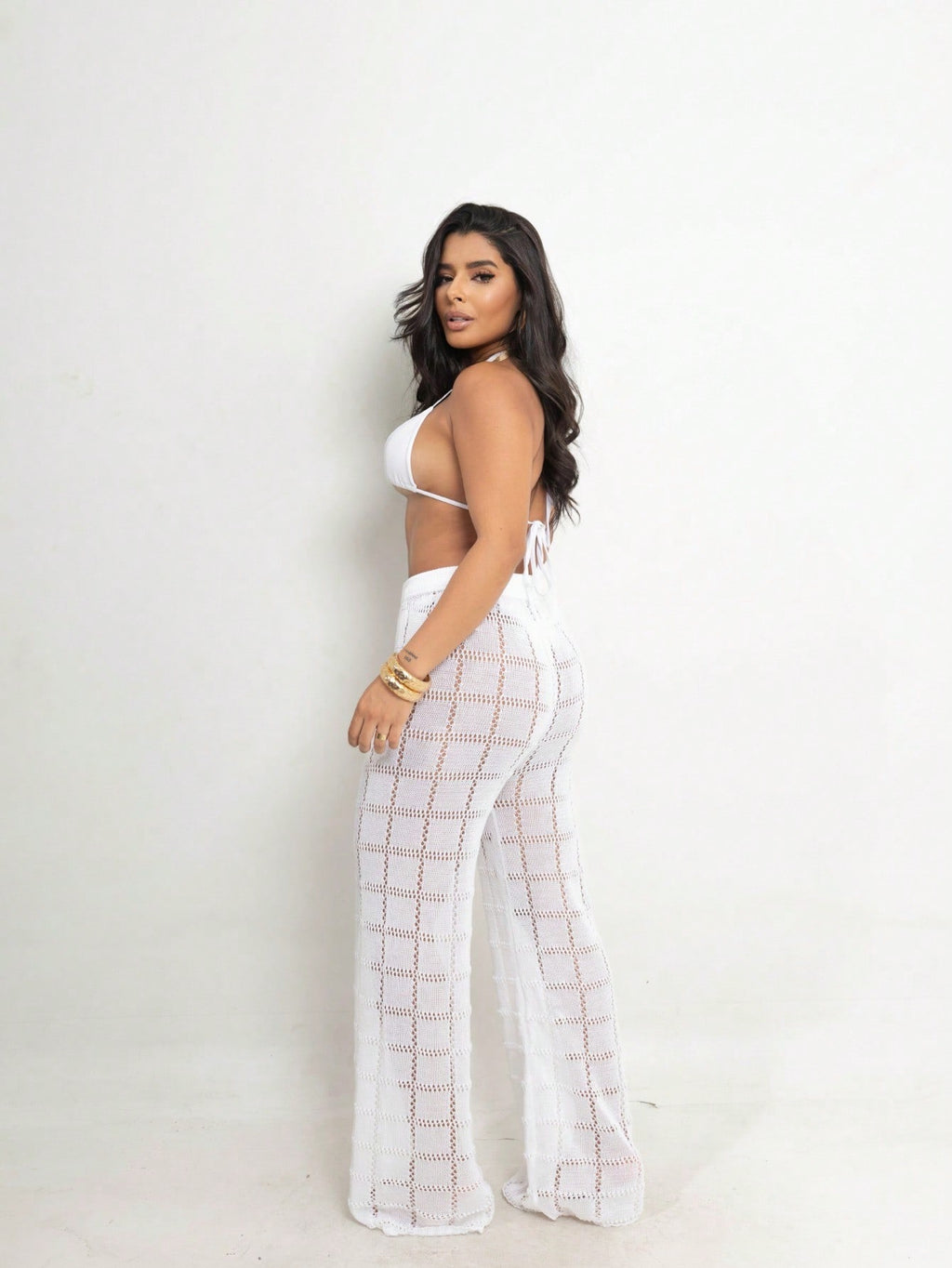 Vendedor Indicado
Calça Saída de Praia Tricot Crochê Moda Praia | Calça Pantalona Tricô Verão Moda Feminina