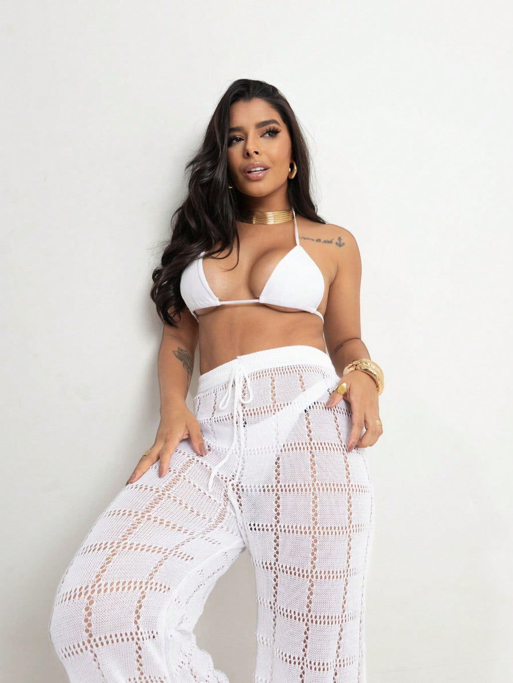 Vendedor Indicado
Calça Saída de Praia Tricot Crochê Moda Praia | Calça Pantalona Tricô Verão Moda Feminina