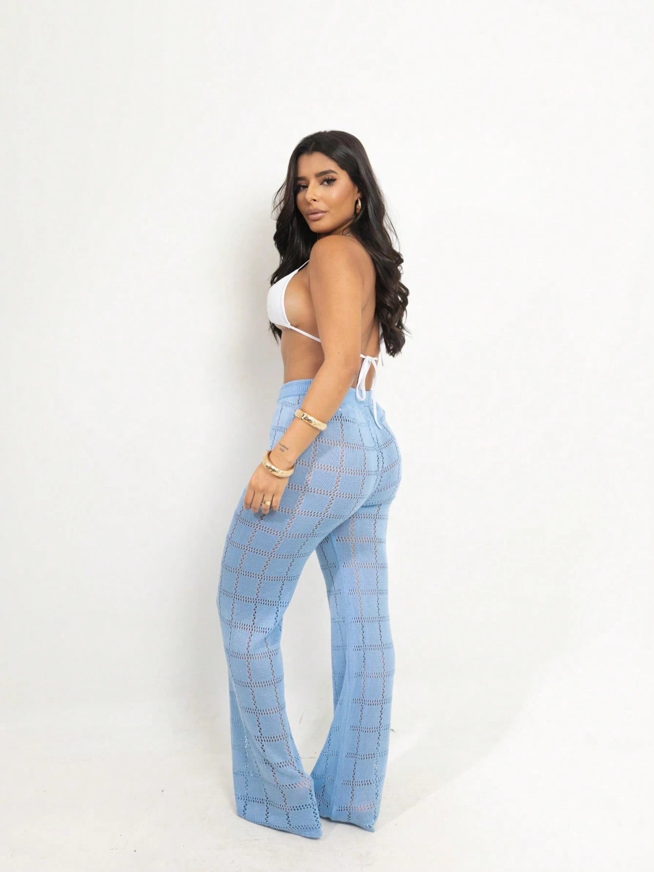 Vendedor Indicado
Calça Saída de Praia Tricot Crochê Moda Praia | Calça Pantalona Tricô Verão Moda Feminina