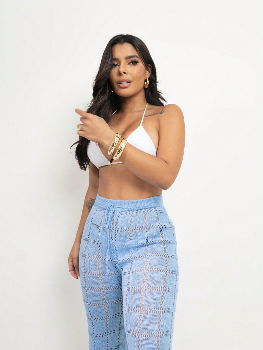 Vendedor Indicado
Calça Saída de Praia Tricot Crochê Moda Praia | Calça Pantalona Tricô Verão Moda Feminina