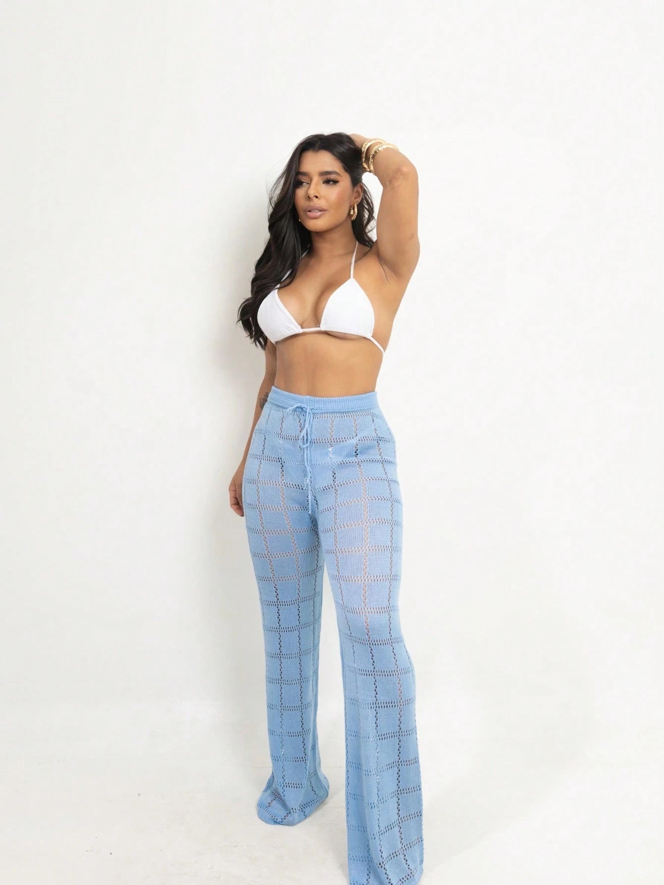 Vendedor Indicado
Calça Saída de Praia Tricot Crochê Moda Praia | Calça Pantalona Tricô Verão Moda Feminina