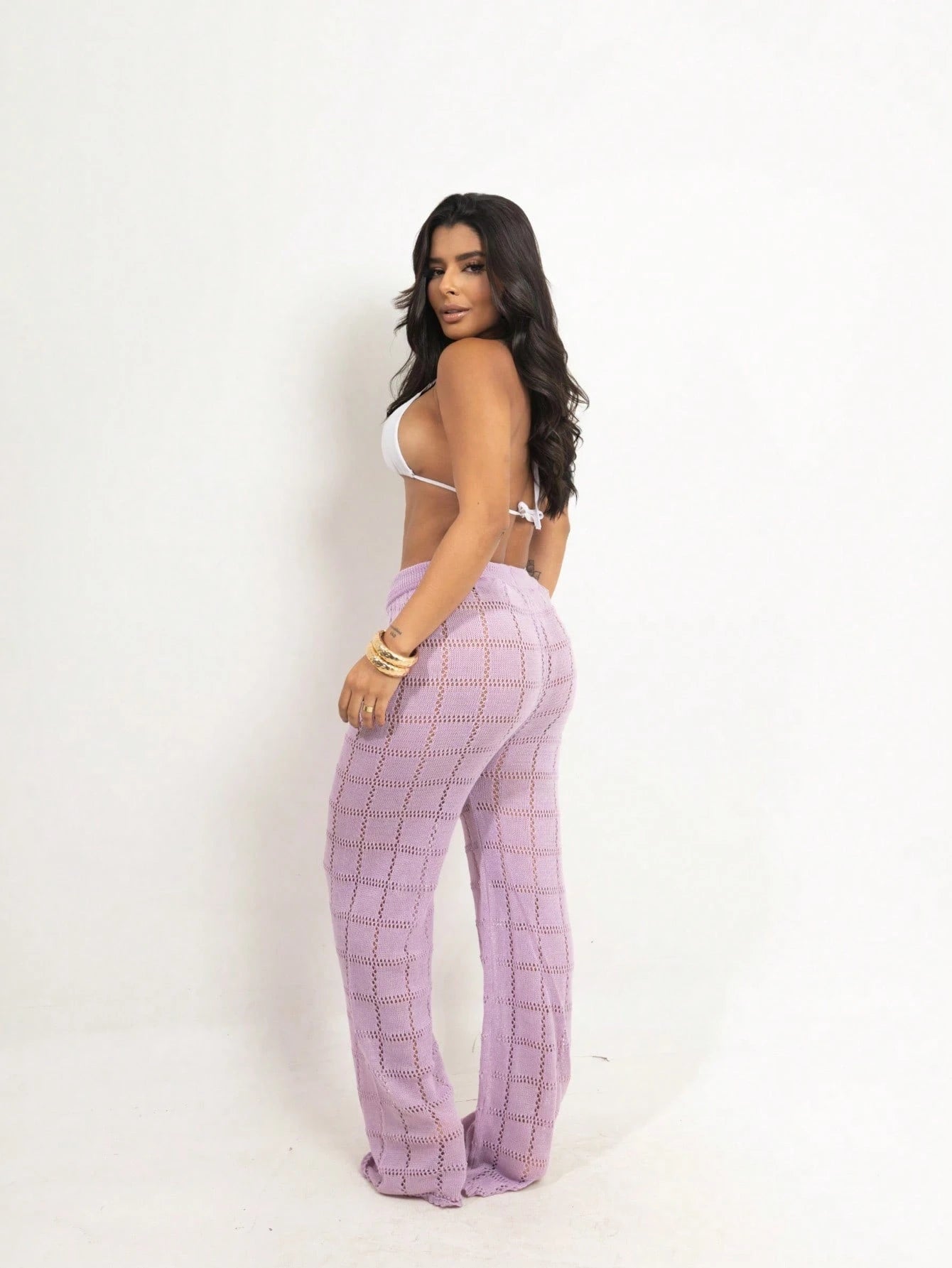 Vendedor Indicado
Calça Saída de Praia Tricot Crochê Moda Praia | Calça Pantalona Tricô Verão Moda Feminina