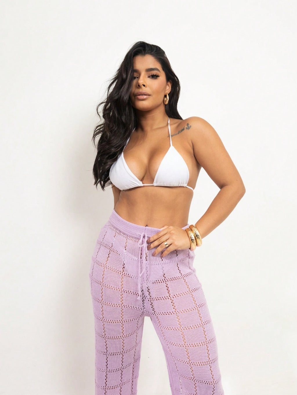 Vendedor Indicado
Calça Saída de Praia Tricot Crochê Moda Praia | Calça Pantalona Tricô Verão Moda Feminina