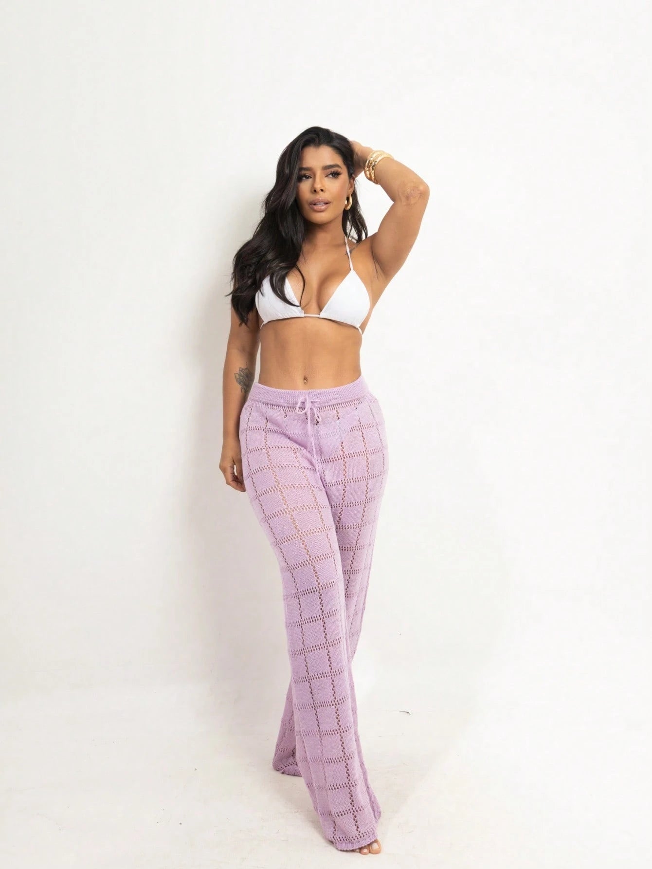 Vendedor Indicado
Calça Saída de Praia Tricot Crochê Moda Praia | Calça Pantalona Tricô Verão Moda Feminina