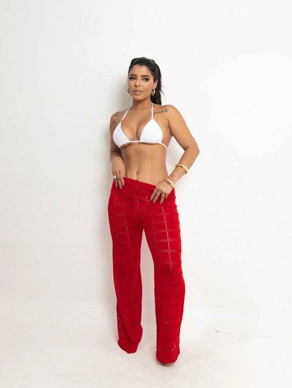 Vendedor Indicado
Calça Saída de Praia Tricot Crochê Moda Praia | Calça Pantalona Tricô Verão Moda Feminina