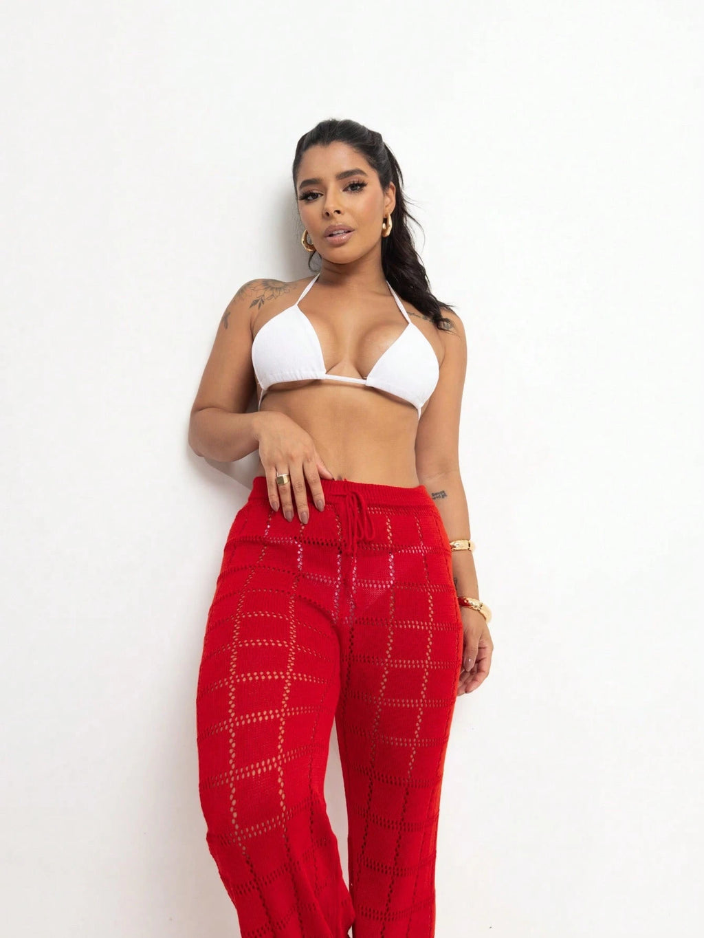 Vendedor Indicado
Calça Saída de Praia Tricot Crochê Moda Praia | Calça Pantalona Tricô Verão Moda Feminina