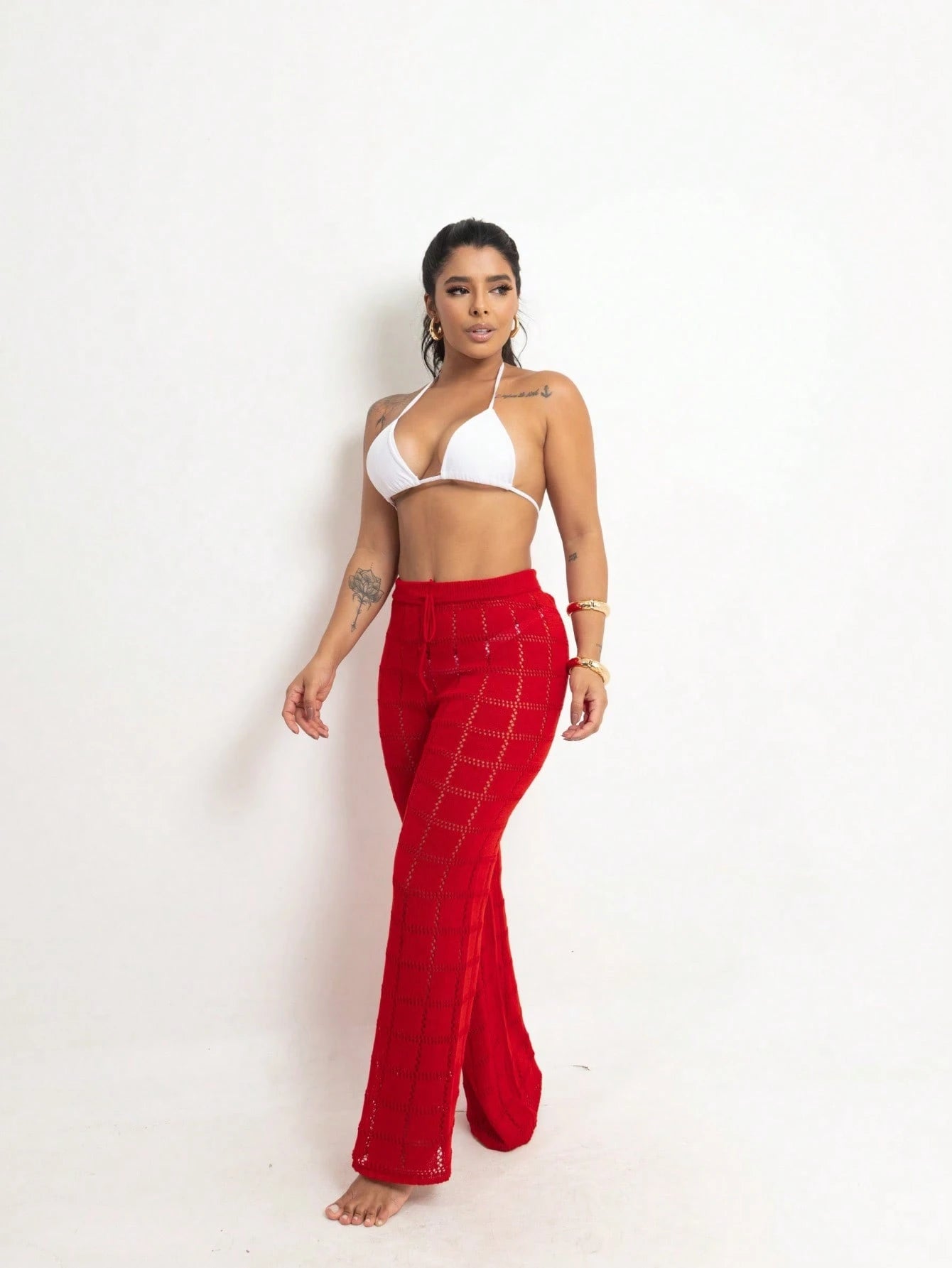 Vendedor Indicado
Calça Saída de Praia Tricot Crochê Moda Praia | Calça Pantalona Tricô Verão Moda Feminina