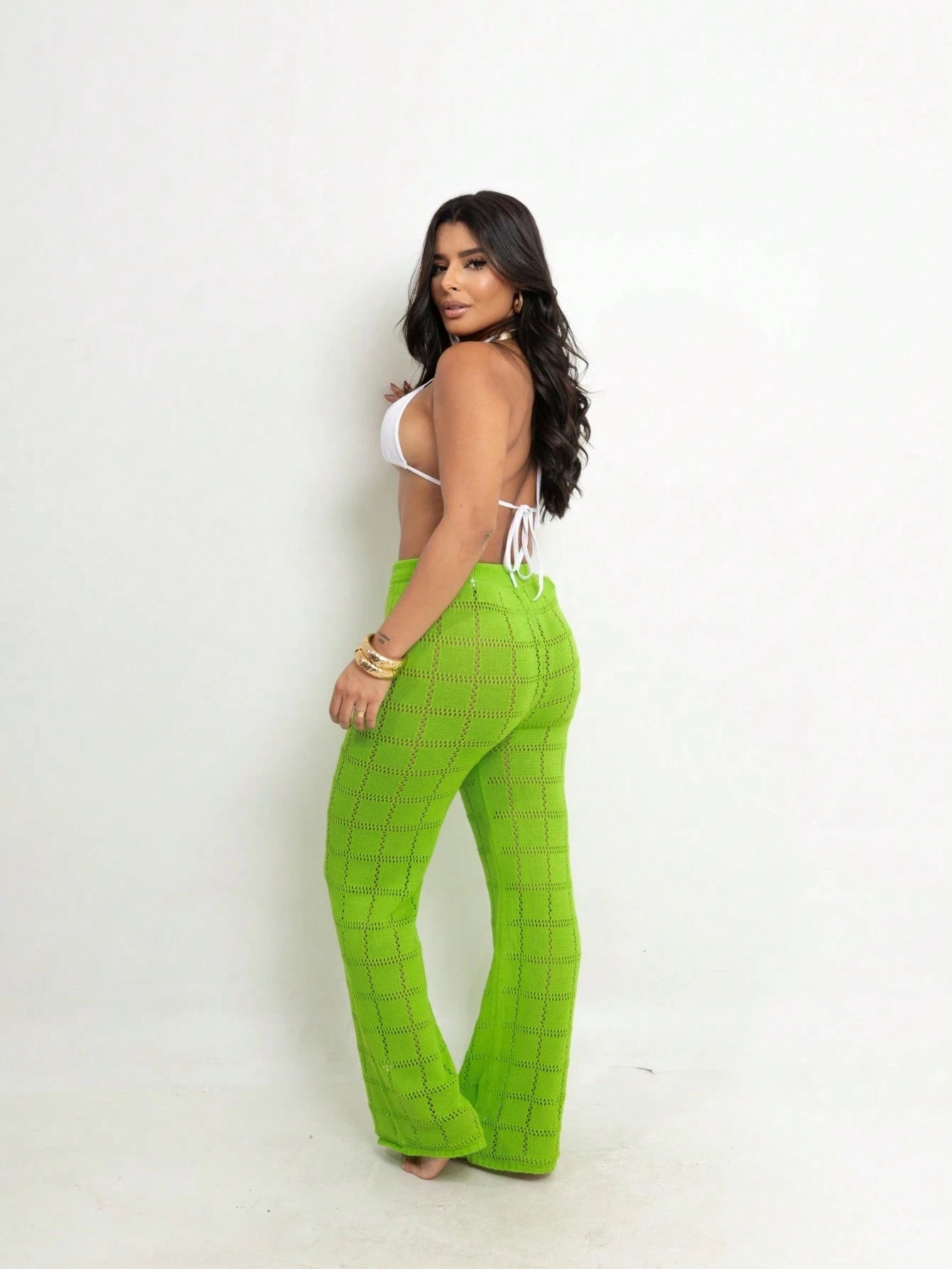 Vendedor Indicado
Calça Saída de Praia Tricot Crochê Moda Praia | Calça Pantalona Tricô Verão Moda Feminina