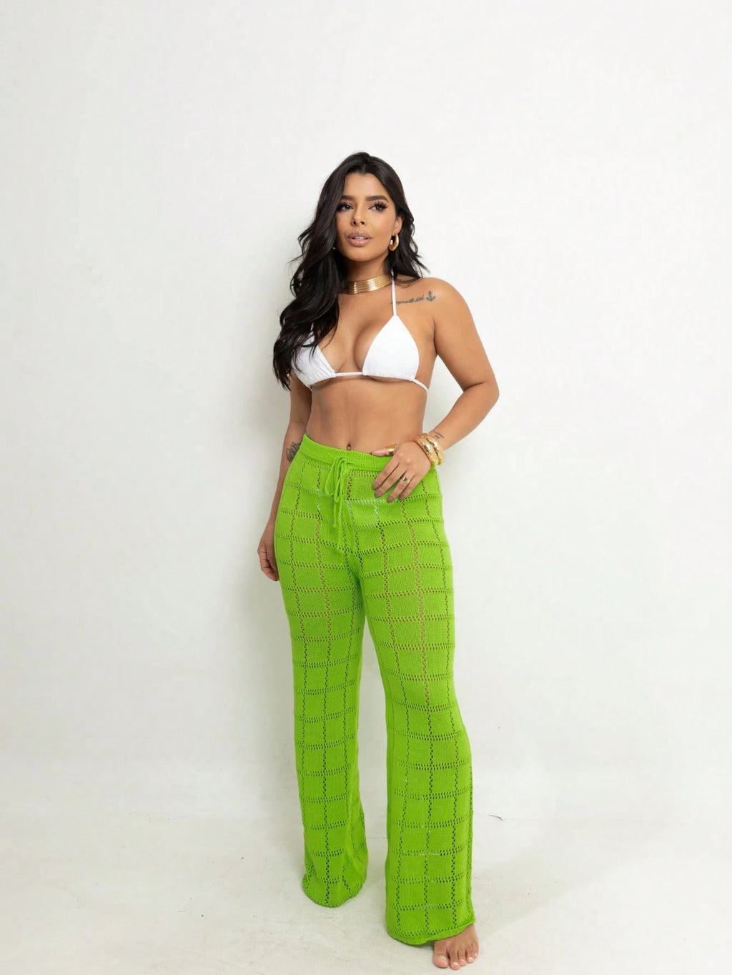 Vendedor Indicado
Calça Saída de Praia Tricot Crochê Moda Praia | Calça Pantalona Tricô Verão Moda Feminina