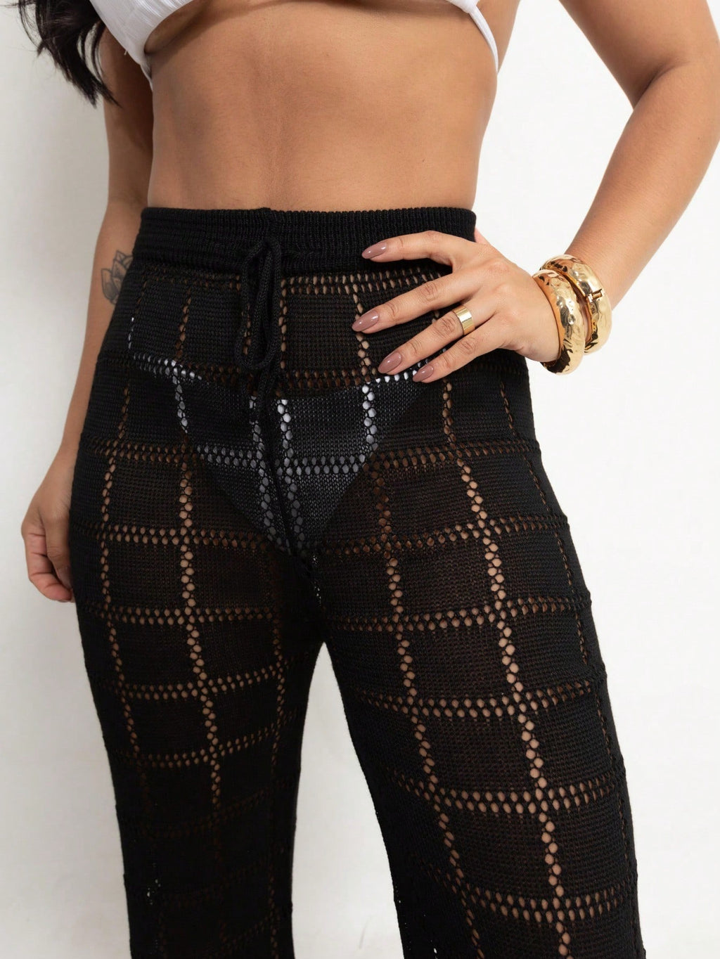 Vendedor Indicado
Calça Saída de Praia Tricot Crochê Moda Praia | Calça Pantalona Tricô Verão Moda Feminina