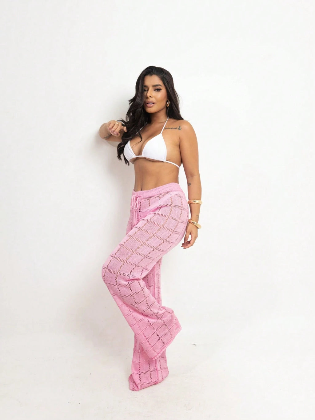 Vendedor Indicado
Calça Saída de Praia Tricot Crochê Moda Praia | Calça Pantalona Tricô Verão Moda Feminina