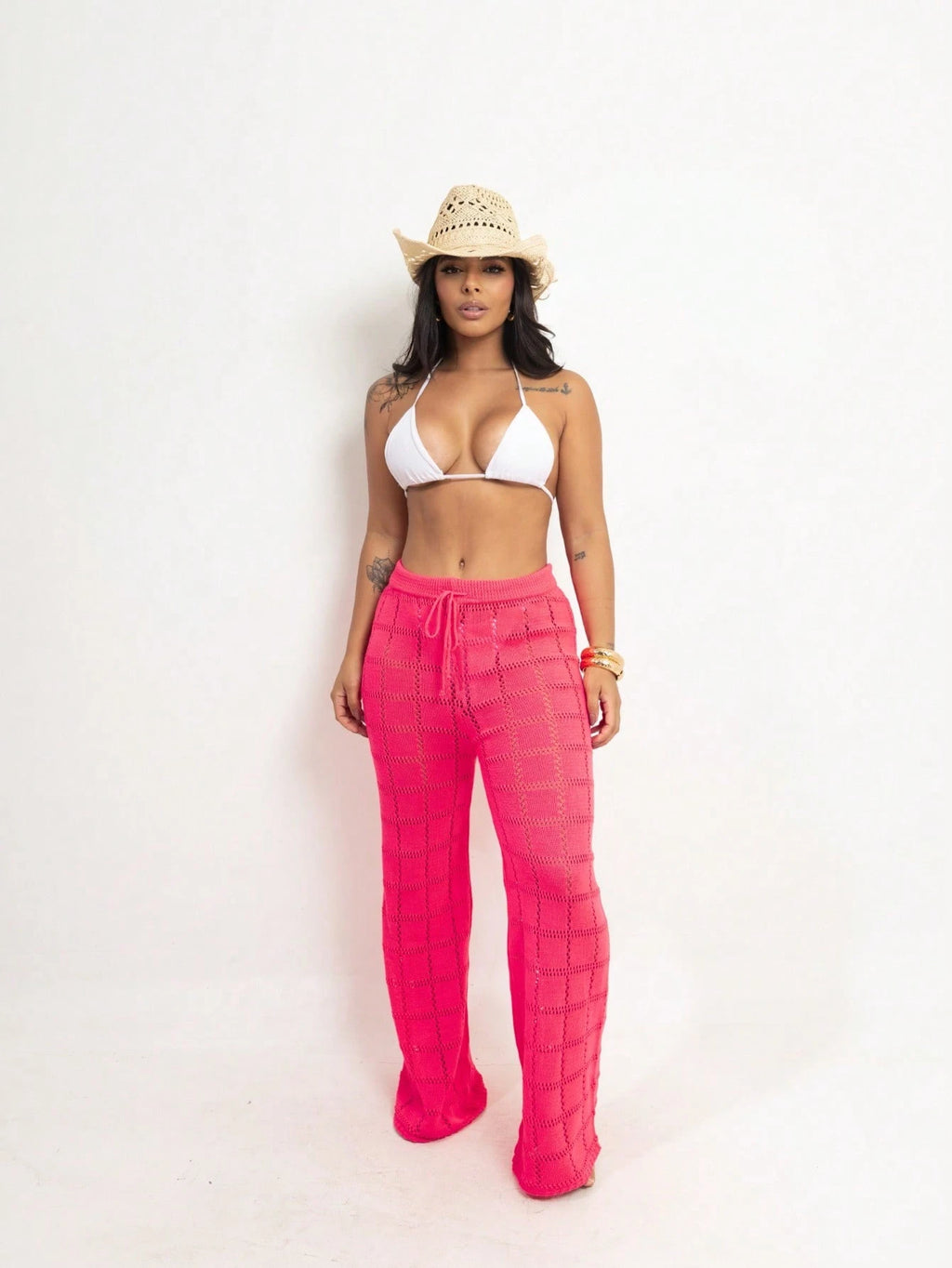 Vendedor Indicado
Calça Saída de Praia Tricot Crochê Moda Praia | Calça Pantalona Tricô Verão Moda Feminina