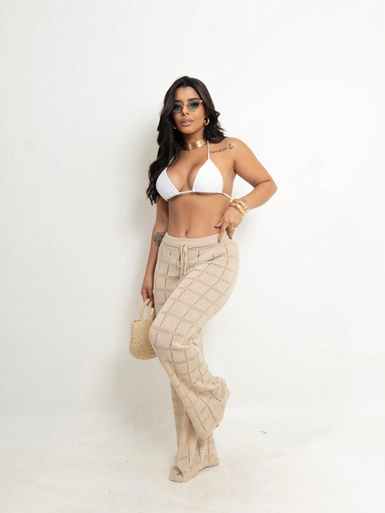 Vendedor Indicado
Calça Saída de Praia Tricot Crochê Moda Praia | Calça Pantalona Tricô Verão Moda Feminina