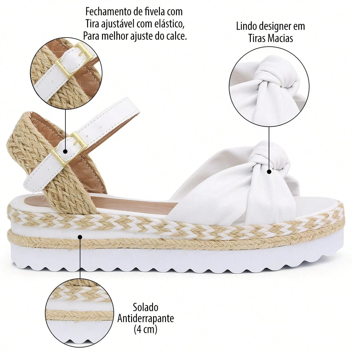 Vendedor IndicadoSandalia Plataforma Feminina Traseira Elegante Original Cristina