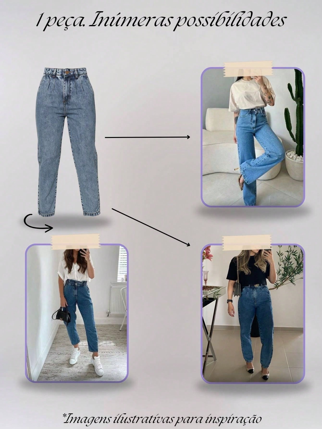 Vendedor Indicado
Calça Jeans Feminina Mom Básica Cos Alto Sem Elastano Com Bolso perna larga