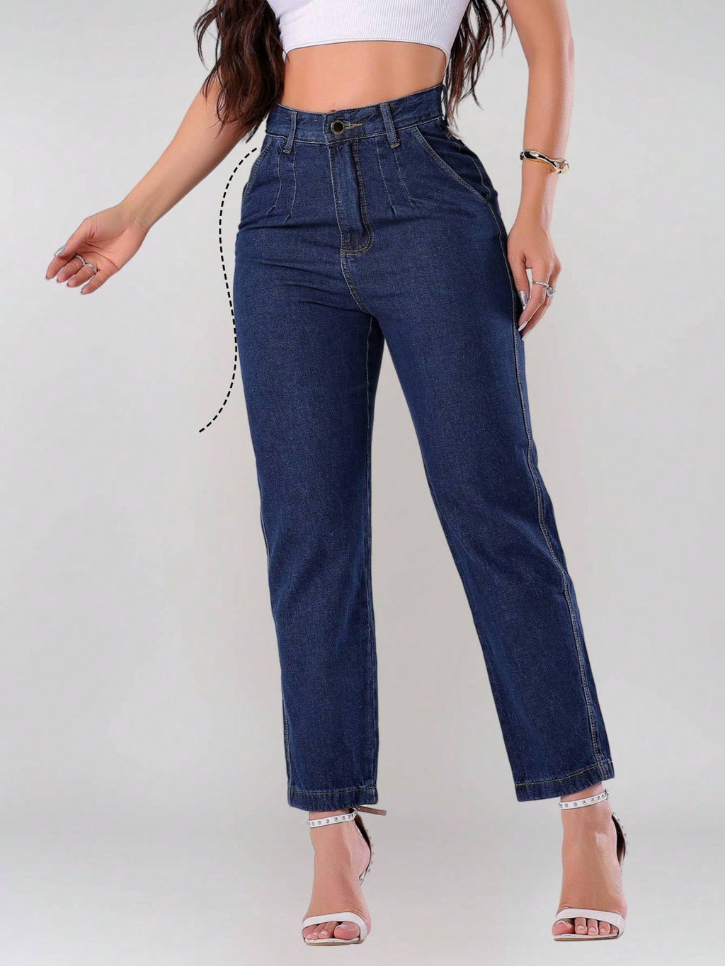 Vendedor Indicado
Calça Jeans Feminina Mom Básica Cos Alto Sem Elastano Com Bolso perna larga