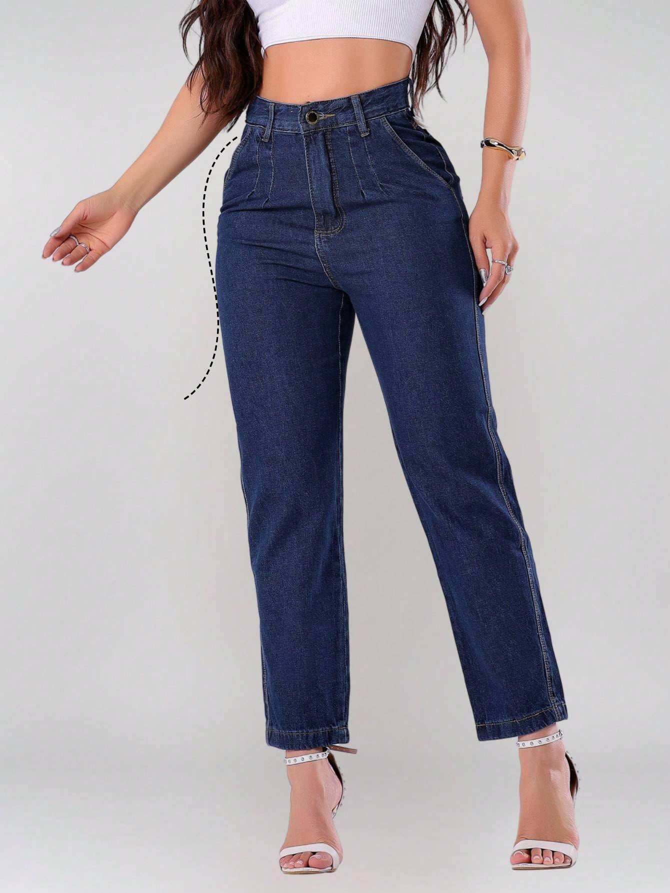 Vendedor Indicado
Calça Jeans Feminina Mom Básica Cos Alto Sem Elastano Com Bolso perna larga