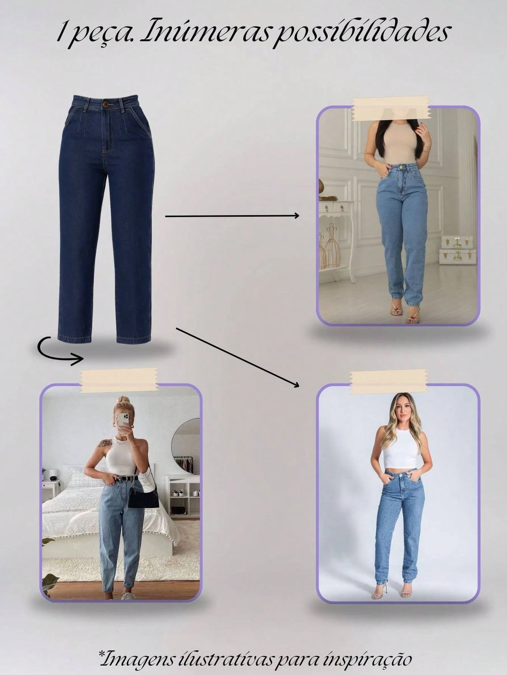Vendedor Indicado
Calça Jeans Feminina Mom Básica Cos Alto Sem Elastano Com Bolso perna larga