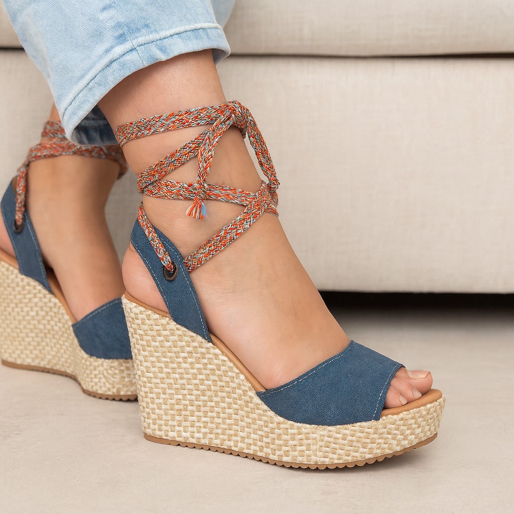 Sandalia Feminina Casual Anabela Férias 2026