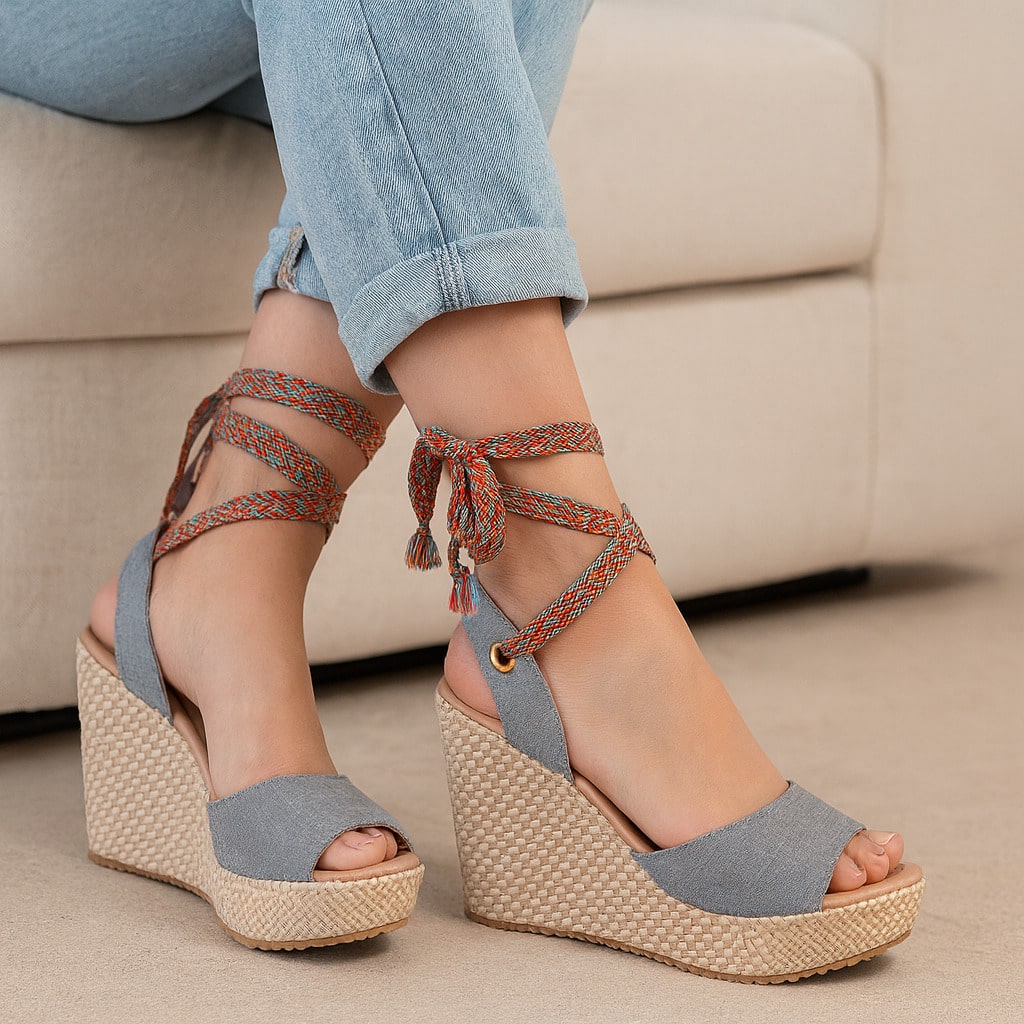 Sandalia Feminina Casual Anabela Férias 2026