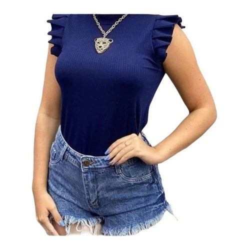 Blusa Canelada com Babadinho: Elegância e Charme para Seu Dia a Dia!