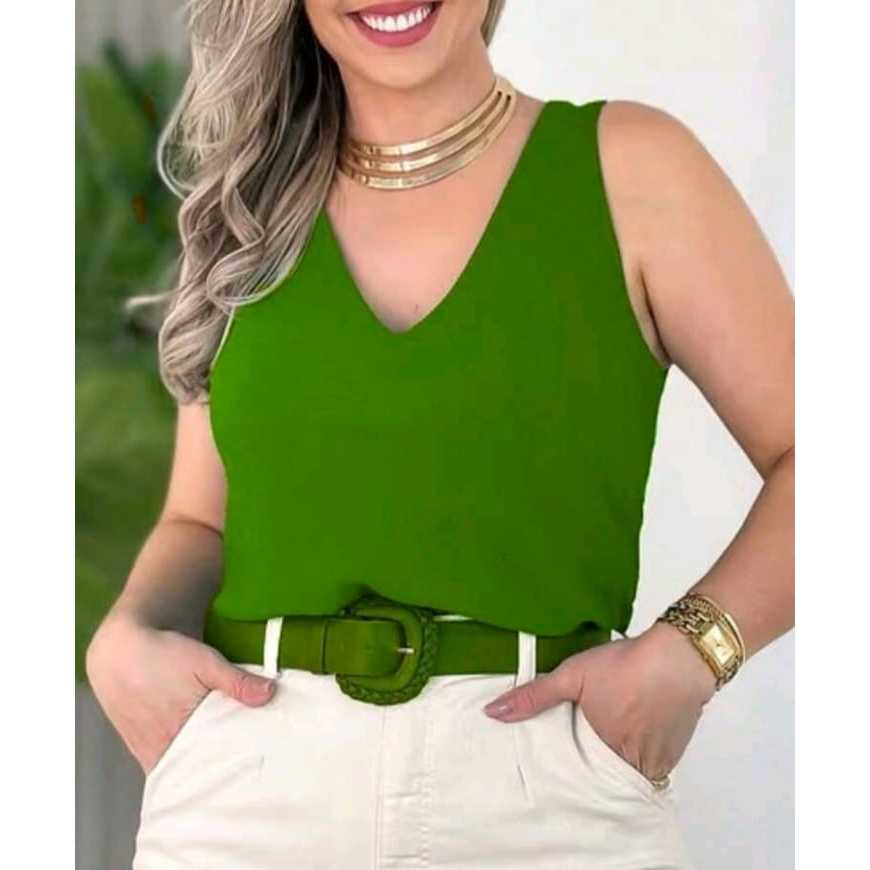 Blusa Feminina Alça Larga Tecido Duna