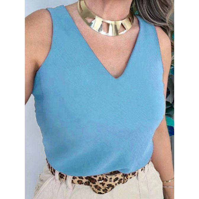 Blusa Feminina Alça Larga Tecido Duna