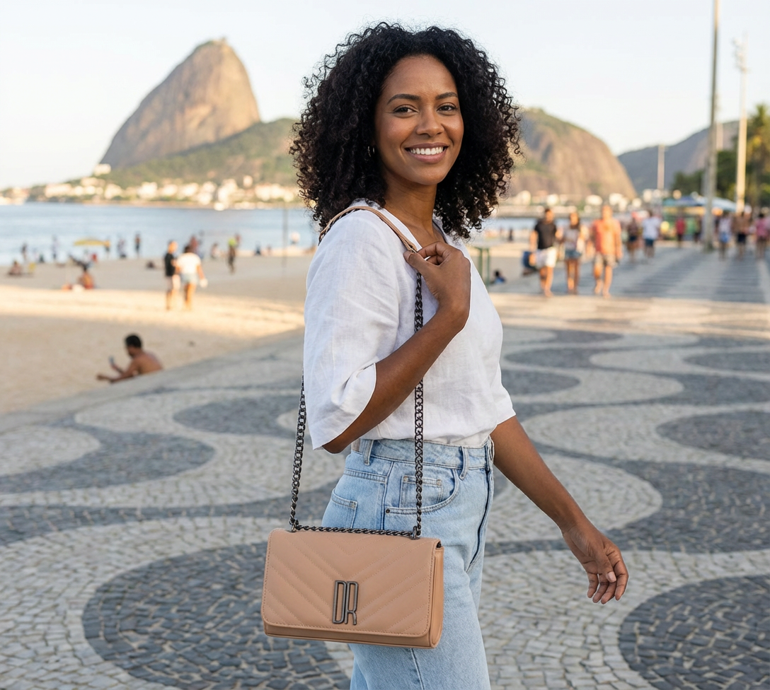 Bolsa Feminina Transversal Pequena Débora Ribeiro –  Alça de Corrente
