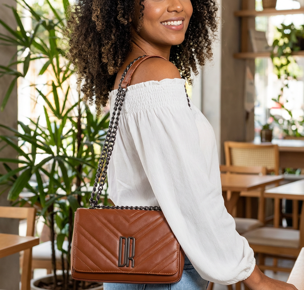 Bolsa Feminina Transversal Pequena Débora Ribeiro –  Alça de Corrente