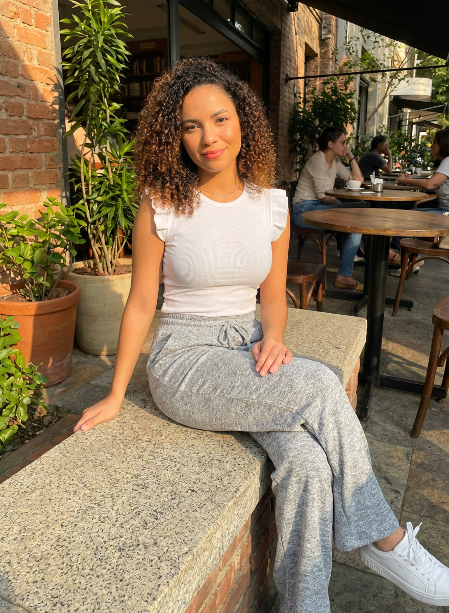 Calça Pantalona de Lanzinha Cintura Alta – O Abraço Quentinho que Faltava no Seu Inverno