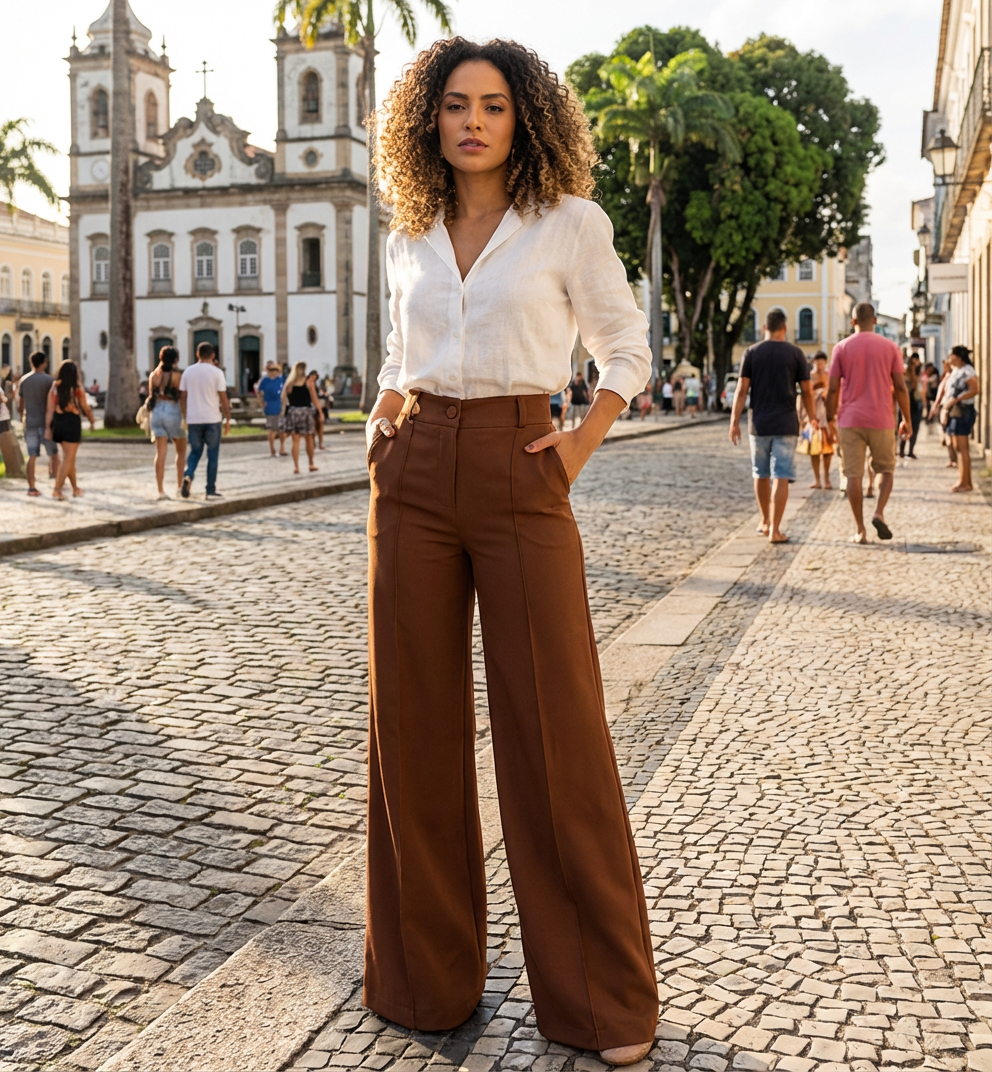 Calça Pantalona Feminina Duna Premium: Elegância e Conforto Absoluto