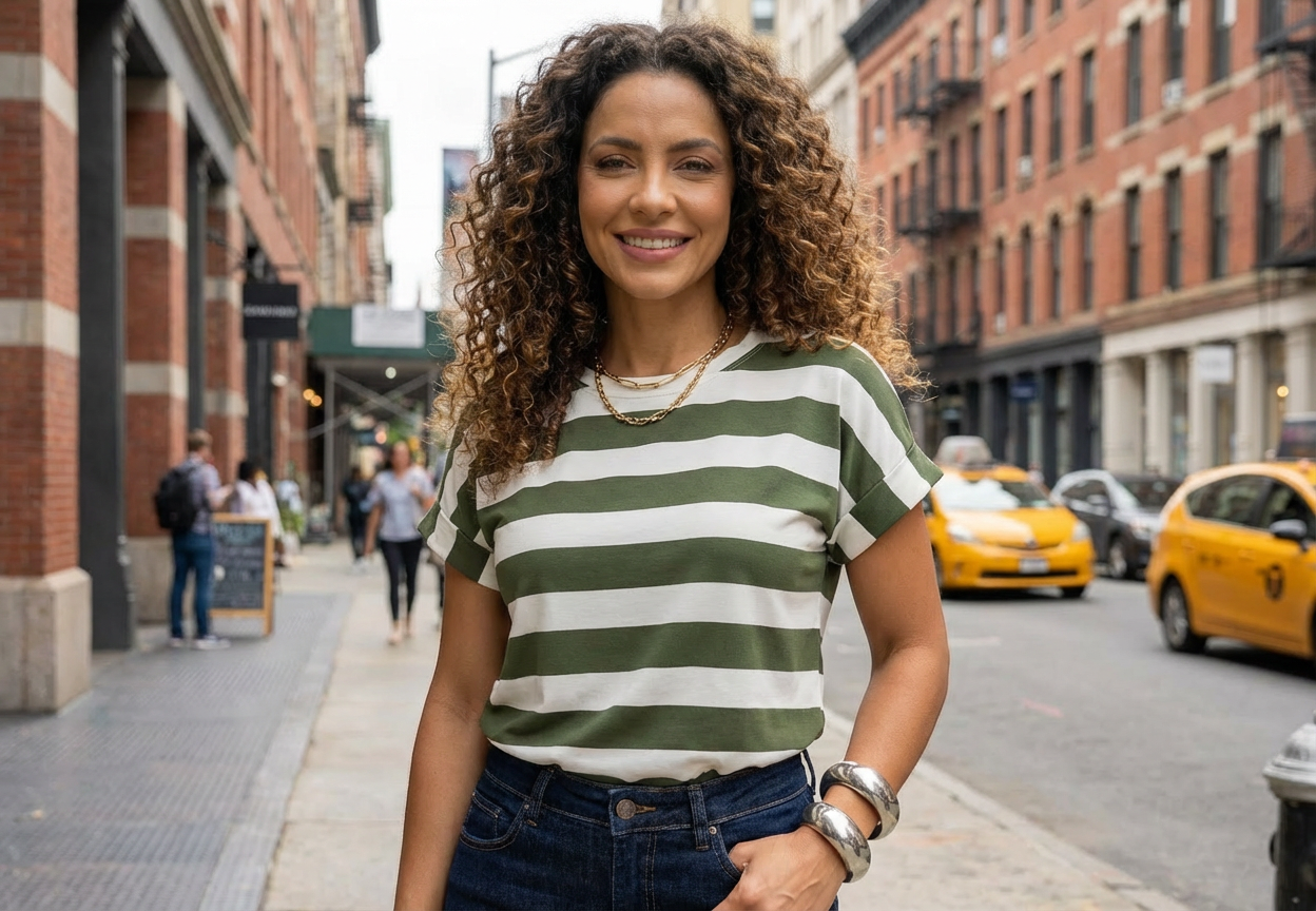 Blusa Listrada Feminina T-Shirt