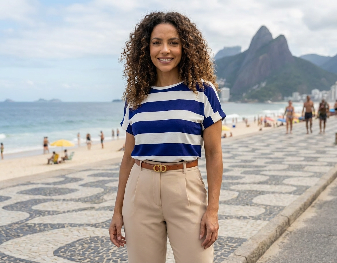 Blusa Listrada Feminina T-Shirt