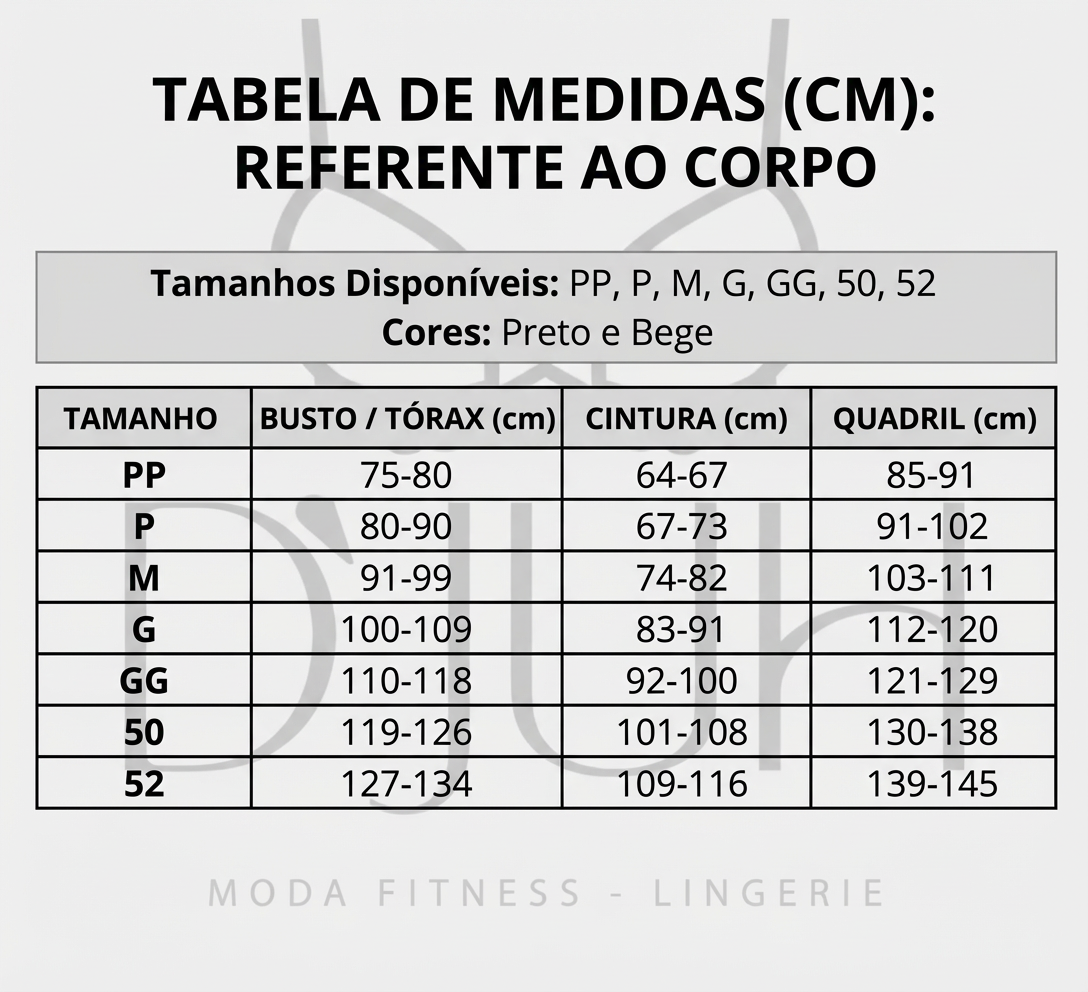 Cinta Body Modelador Suplex Sem Bojo Redutor de Medidas com Compressão e Alça Reforçada