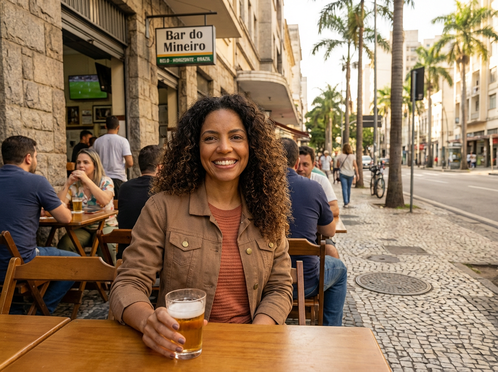 Jaqueta Jeans Feminina Bege Curta Impermeável com Botões Dourados