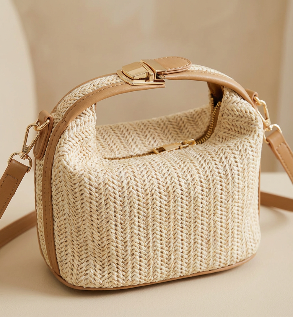 Bolsa Minimalista de Palha Chica Flor: A Leveza e o Charme do Verão em Suas Mãos