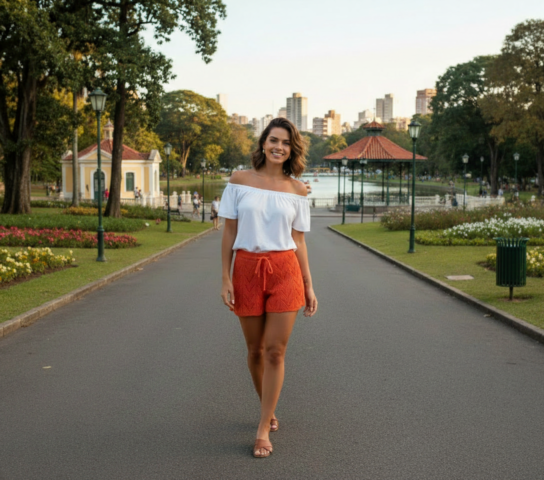 Short Saída de Praia Crochê Feminino | Elegância e Conforto na Chica Flor