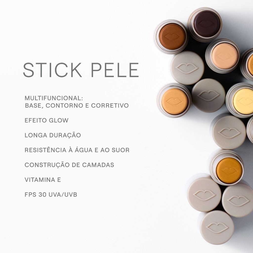 Stick Pele FPS 30 Base Multifuncional Boca Rosa Novo 12g