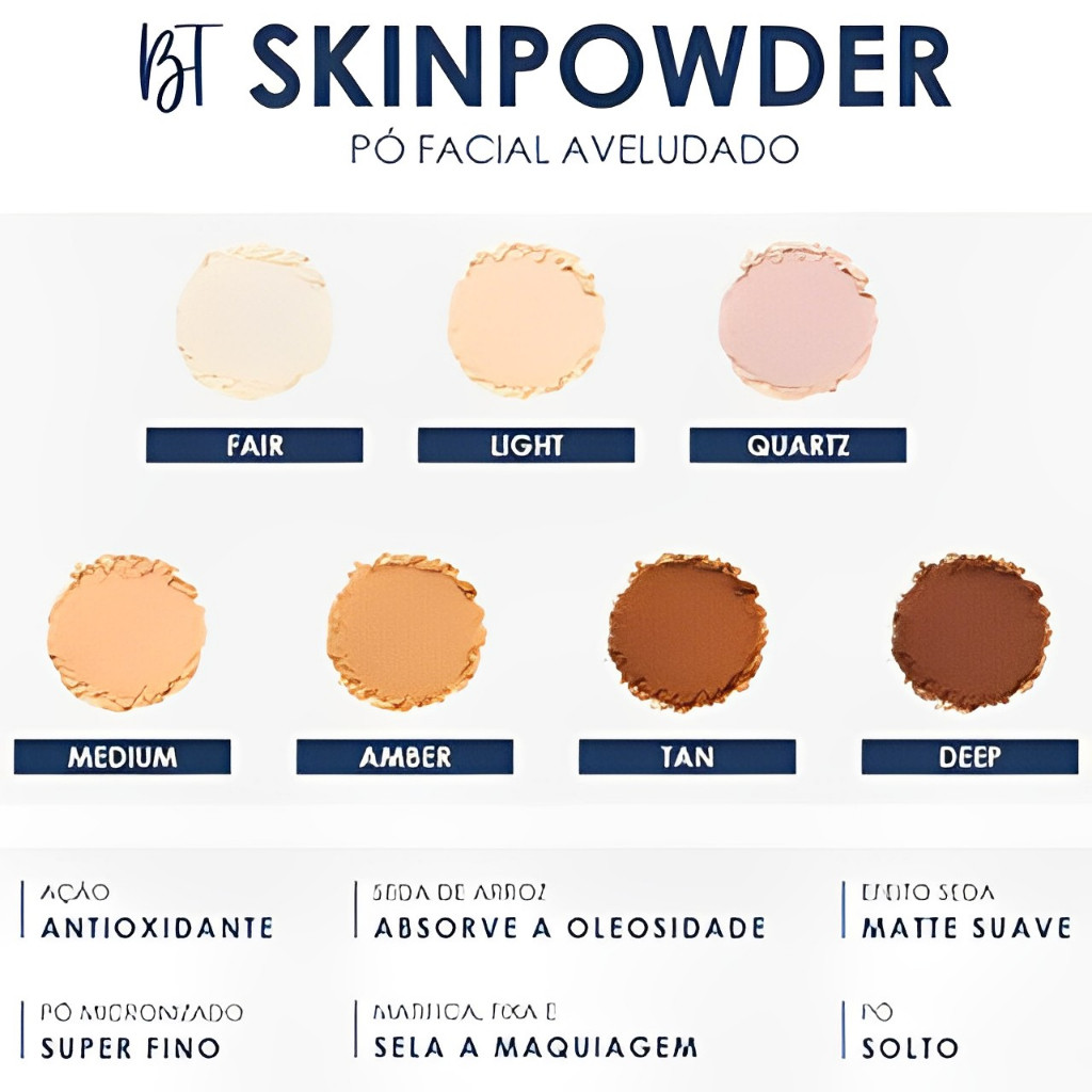 Pó Solto Bruna Tavares BT Skin Powder Matte - Acabamento Aveludado 15 g
